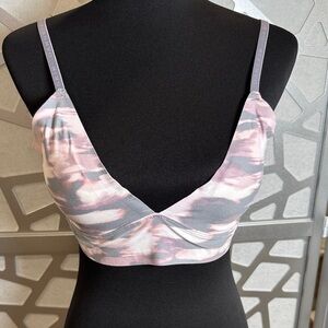 Danskin Women's Tie-Dye Bra in Pink and Gray